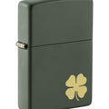 Zippo Four Leaf Clover Green Matte Pocket Lighter