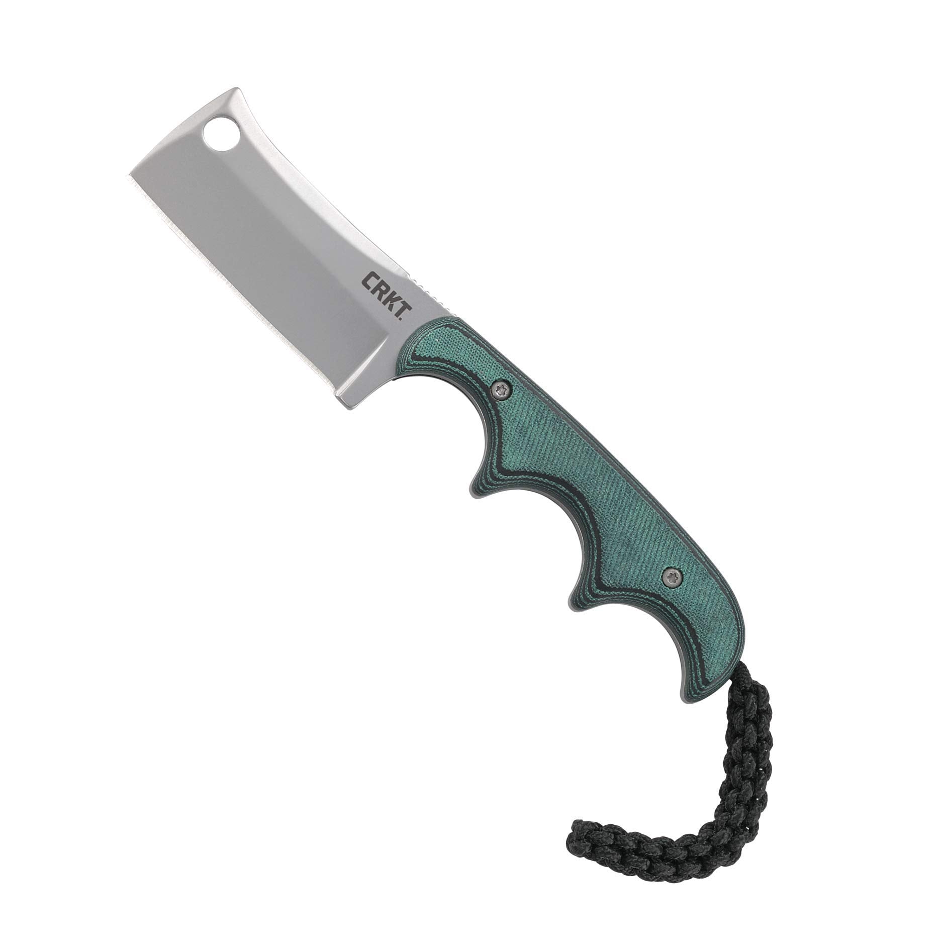 CRKT Minimalist Cleaver EDC Knife: Compact Everyday Carry Fixed Blade Knife Folts Utility Knife with Bead Blast Finish Resin Infused Fiber Handle and Sheath 2383